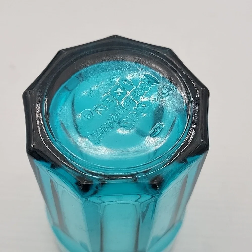 IKEA POKAL‎ Paneled Teal Blue Green Aqua Glass Tumblers